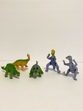 Vintage Poseable Bendy Dinosaur Figures Rubber Bendable Toys 1990s Toy Lot